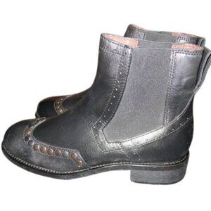 BOEMOS Chelsea Italian Leather Ankle Boots Embellished Studded Size 40